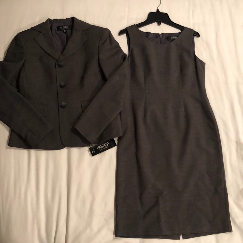 Kasper Dress Suit Set - Brown/Gray - 2p